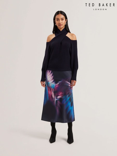 Ted Baker Blue Elanaa Cut Out Detail Knit Sweater (AU6480) | £119