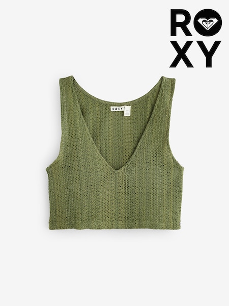 Roxy Green Above Crochet 100% Cotton Crop Top (AU6523) | £40