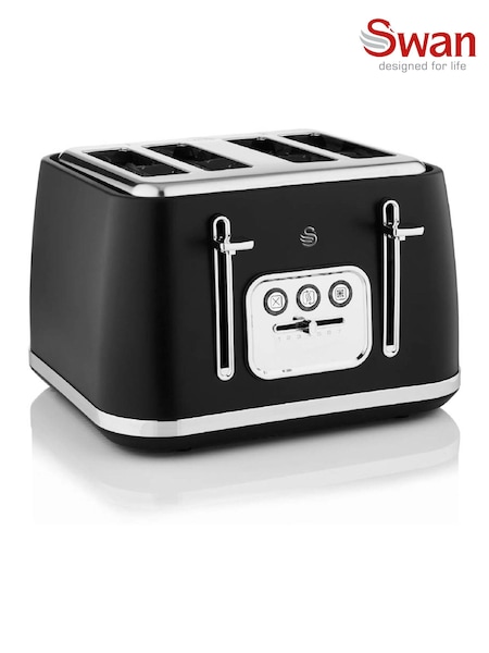 Swan Black Serenity 2100W 4 Slice Toaster (AU6530) | £40