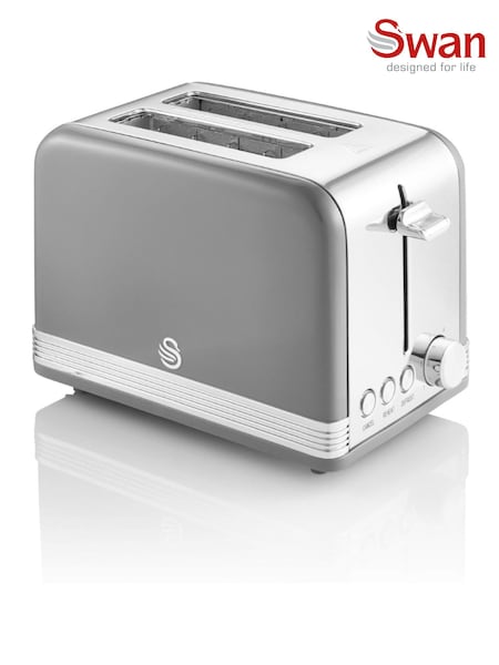 Swan Grey 2 Slice Retro Toaster (AU6536) | £40