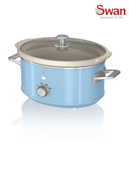 Swan Blue 3.5L Slow Retro Cooker (AU6542) | £35