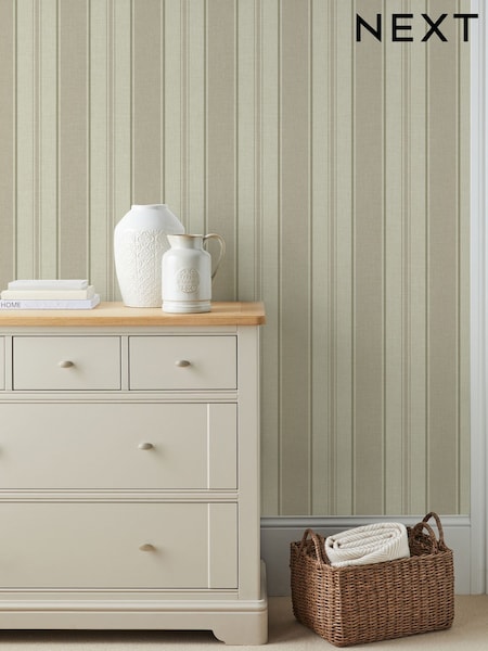 Neutral Country Stripe Wallpaper (AU6581) | £36