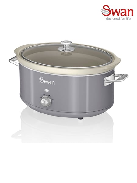 Swan Grey Retro Slow Cooker (AU6584) | £45