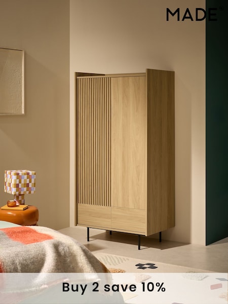 MADE.COM Oak Effect Blaze Double, 2 Drawers Wardrobe (AU6663) | £559