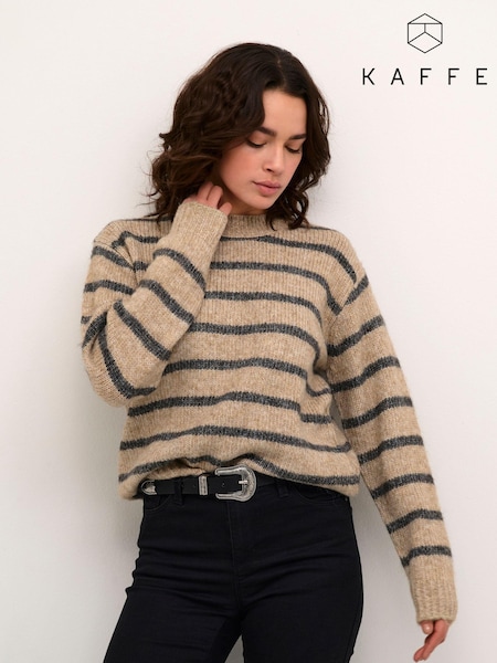Kaffe Katrina Striped Crew Neck Pullover Jumper (AU6743) | £60