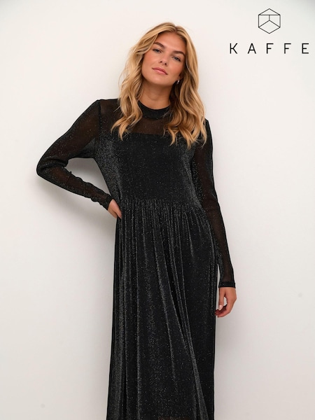 Kaffe Kaolga Mesh Glitter Midi Dress (AU6748) | £65