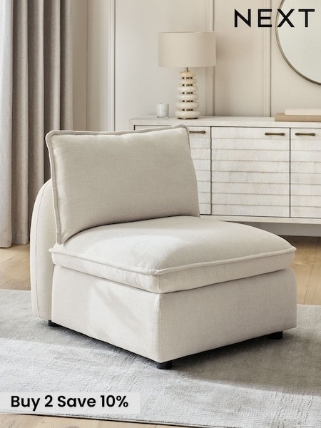 Brushed Weave Oyster Crosby Modular Centre Piece Sofa (AU6821) | £425