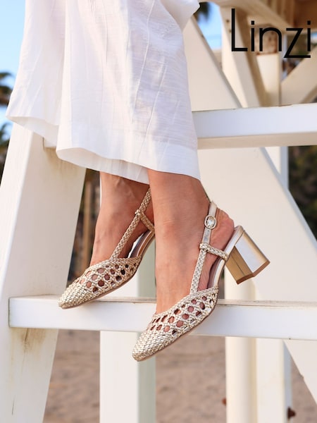 Linzi Gold Sandria Handwoven Slingback Court Sandals (AU6866) | £40