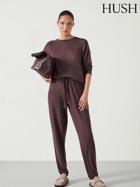Hush Brown Elle Supersoft Relaxed Joggers (AU6965) | £50