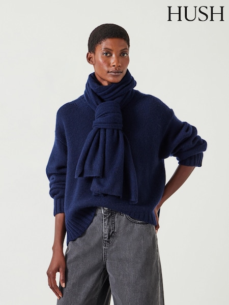 Hush Blue Cashmere Scarf (AU6987) | £110