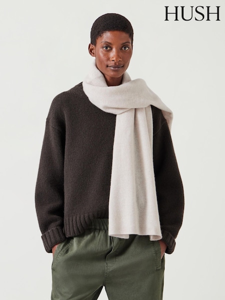 Hush Cream Cashmere Winter Scarf (AU6997) | £110