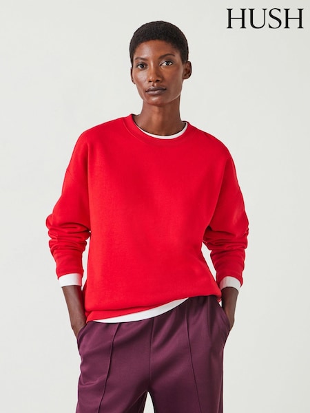 Hush Red Quaden Clean Oversized Sweatshirt (AU7044) | £65