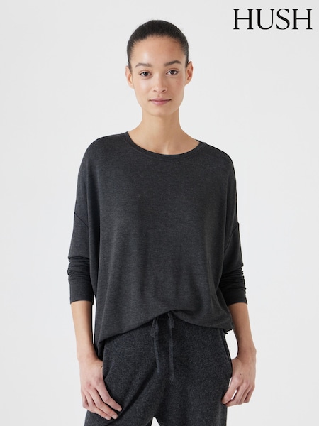 Hush Grey Gillian Longline Jersey Top (AU7131) | £45