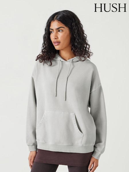 Hush Grey Shay Oversized Heavyweight 100% Cotton Hoodie (AU7193) | £75