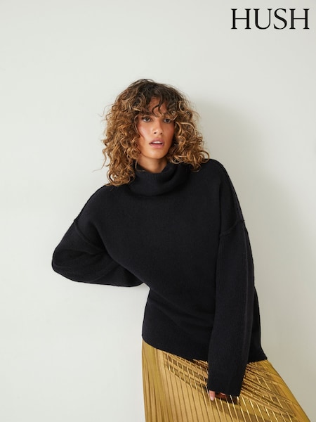 Hush Black Meryl Roll Neck Jumper (AU7207) | £110