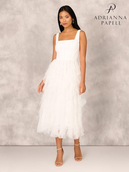 Adrianna by Adrianna Papell Mesh Cocktail Midi Dress (AU7283) | £199