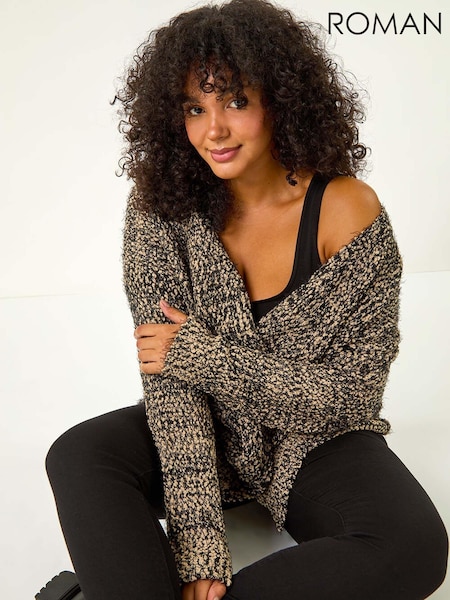 Roman Natural Curve Fluffy Textured Cardigan (AU7324) | £45