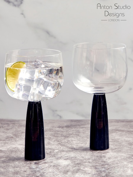 Anton Studio Designs Set of 2 Black Oslo Gin Glasses (AU7471) | £34