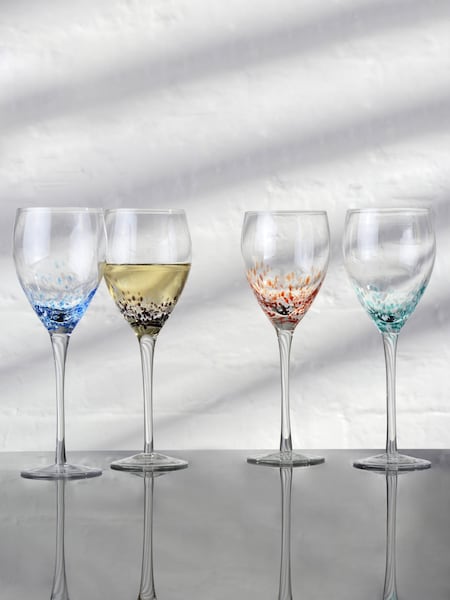 Anton Studio Designs Set of 4 Purple Speckle Wine Glasses (AU7523) | £44