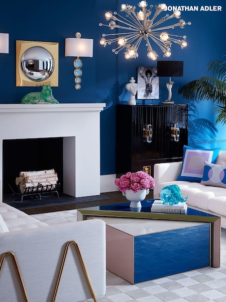 Jonathan Adler Brass Blue Globo Sconce Wall Lights (AU7570) | £625