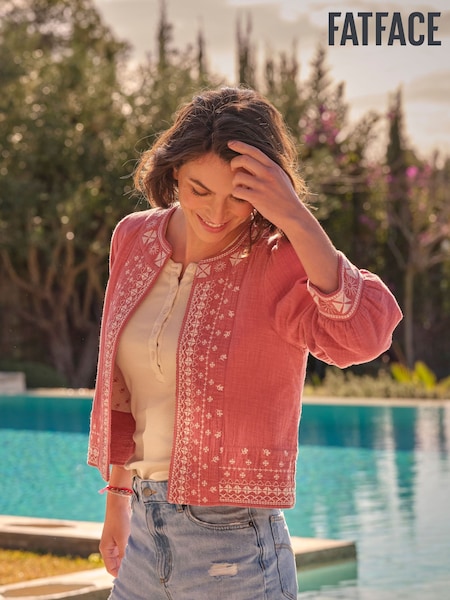 FatFace Zoe Pink Embroidered Jacket (AU7604) | £65