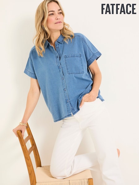 FatFace Sanchez Blue Denim Stripe Shirt (AU7633) | £42