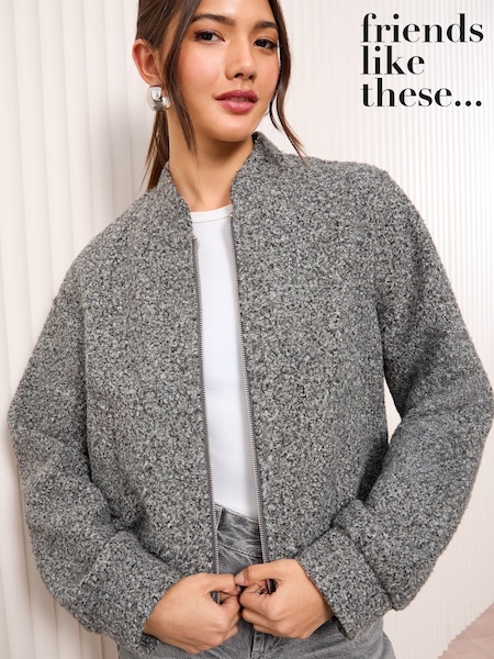 Friends Like These Grey Bomber Jacket (AU7643) | £59