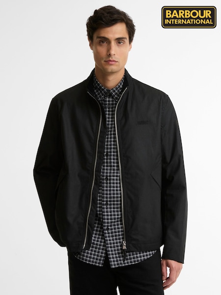 Black - Regular Barbour International Outpost Wax Jacket