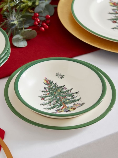 Spode Green Christmas Tree Set of 4 Small Cereal Bowls (AU7756) | £48