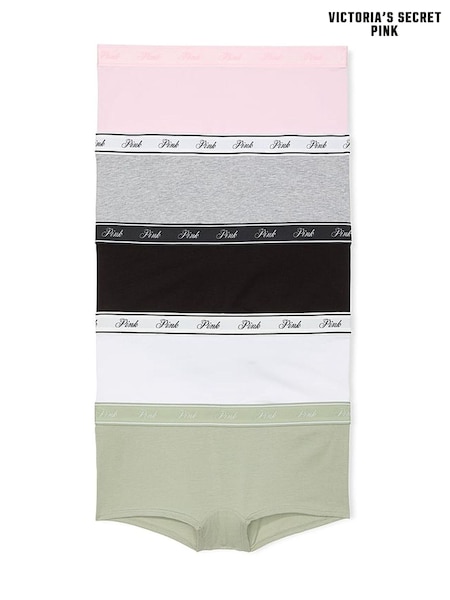 PINK Black/White/Green/Grey/Pink Short 5 Pack Knickers (AU7842) | £27