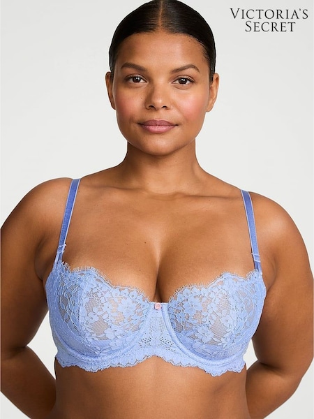 Victoria's Secret Blue Cameo Unlined Balcony Lace Bra (AU7855) | £45