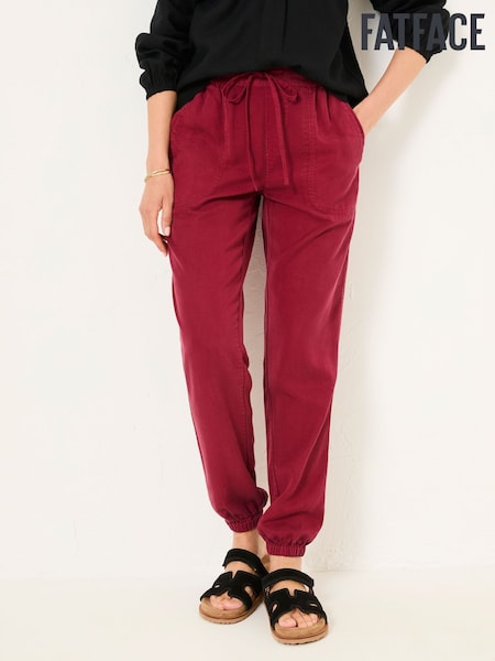FatFace Lyme Burgundy Red Cuffed Joggers (AU7884) | £49.50
