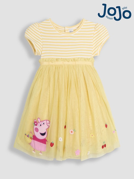 JoJo Maman Bébé Yellow Peppa Pig Tulle Party Dress (AU7951) | £36 - £42