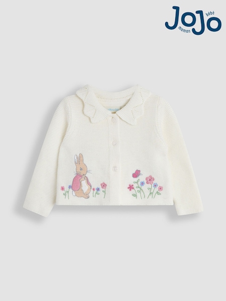 JoJo Maman Bébé Cream Printed Flopsy Bunny 100% Cotton Dress And Knickers Set 3 Piece (AU8004) | £28 - £29