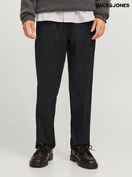 JACK & JONES Black Drawstring Relaxed Fit Trousers (AU8097) | £36