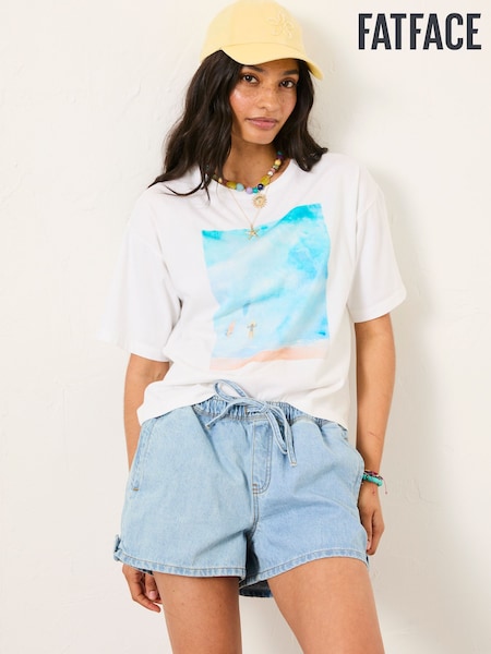 FatFace White Boxy T-Shirt (AU8119) | £29