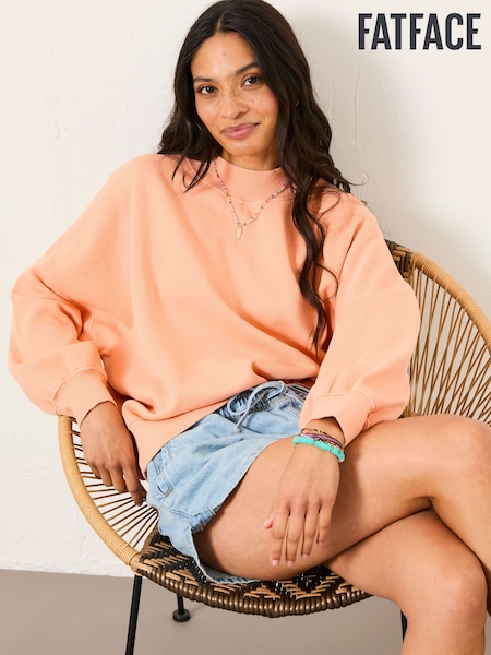 FatFace Lara Peach Pink Crew Sweatshirt (AU8122) | £42.50