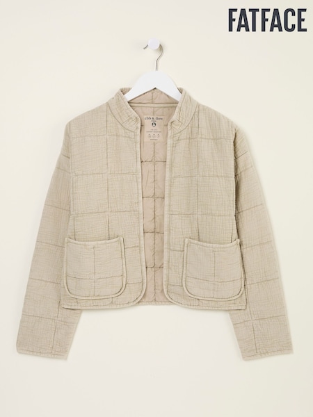 FatFace Quinn Ivory Quilted 100% Cotton Jacket (AU8180) | £65