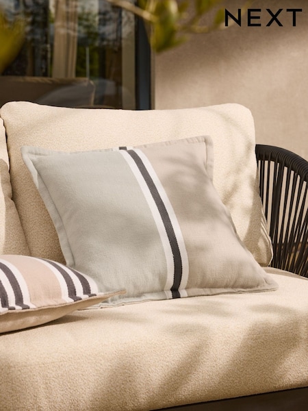 Sage Green 50 x 50cm Indoor Outdoor Stripe Cushion (AU8251) | £25
