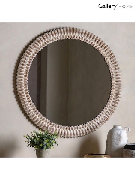 Gallery Home White Lyle Round Mirror (AU8475) | £210