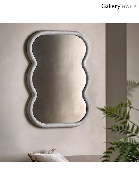 Gallery Home Cream Brantley Curved Rectangle Mirror (AU8487) | £155