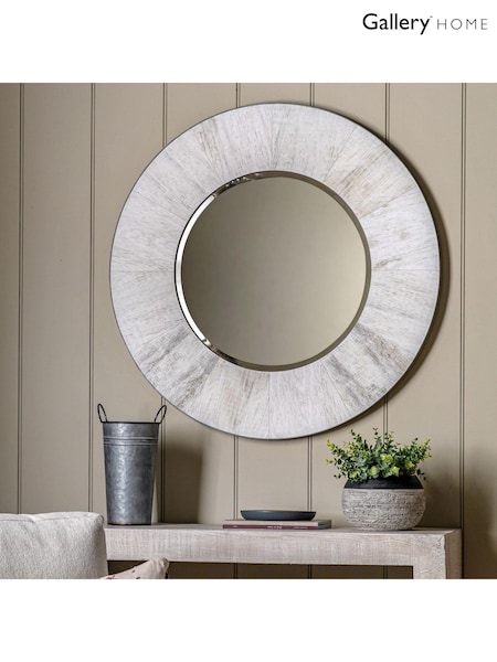 Gallery Home Cream Kole Round Mirror (AU8523) | £235