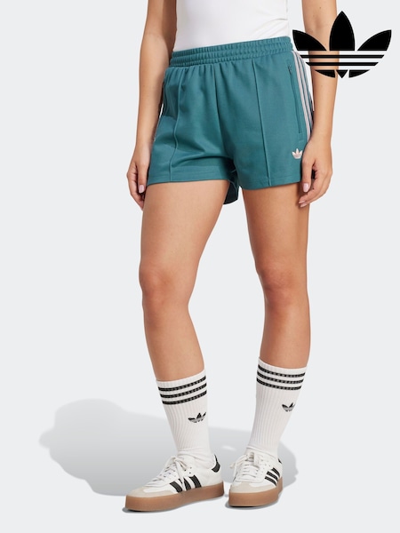 adidas Originals Green/Pink Crochet 3 Stripe Short (AU8579) | £35
