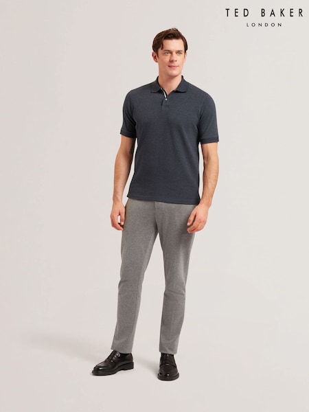 Ted Baker Blue Redman Short Sleeve Regular Textured Polo Shirt (AU8713) | £65