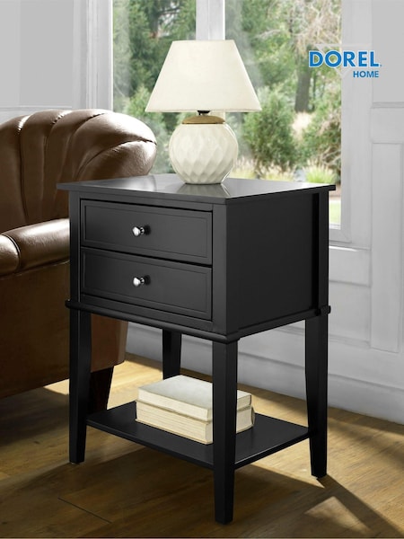 Dorel Home Black Franklin Accent Table with 2 Drawers (AU8766) | £140