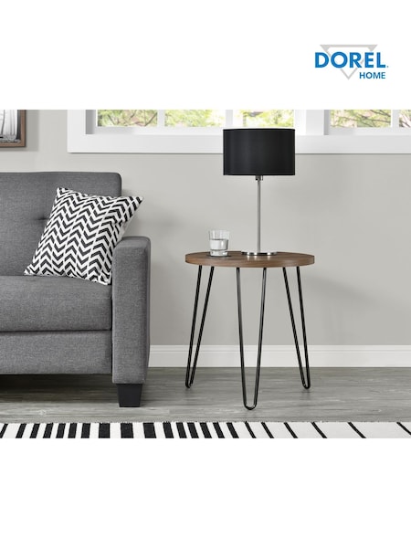 Dorel Home Walnut Owen Retro Round Side Table (AU8774) | £60