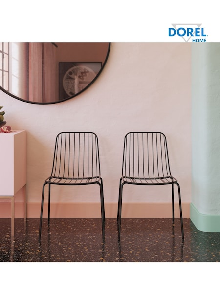 Dorel Home Black Caden Wire Dining Chair Set of 2 (AU8777) | £205
