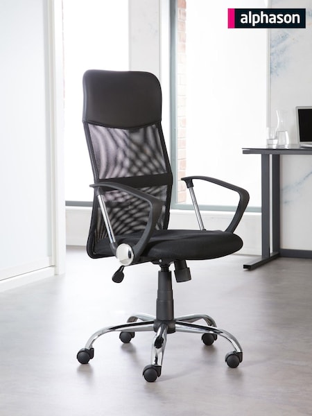 Alphason Black Orlando Mesh Office Chair (AU8823) | £125