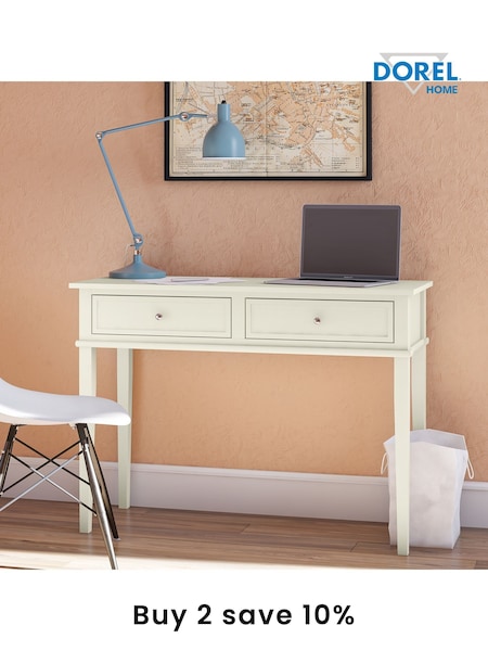 Dorel Home White Franklin Office Desk with Storage (AU8832) | £220