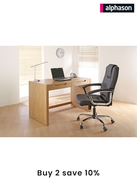 Alphason Black Houston Leather Executive Office Chair (AU8848) | £209